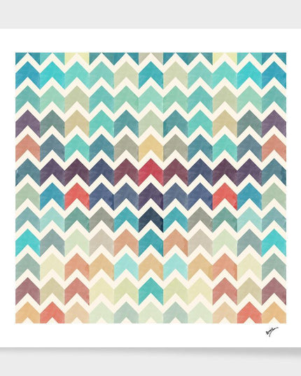 Watercolor Chevron Pattern II Cushion/Pillow