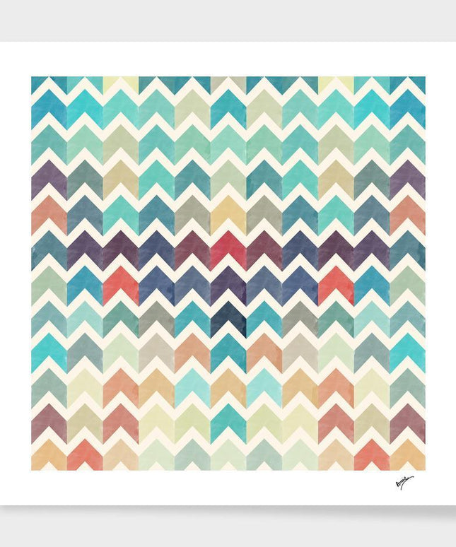 Watercolor Chevron Pattern II Cushion/Pillow