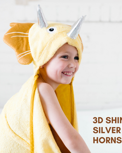 Toddler Hooded Towel Yellow Dinosaur