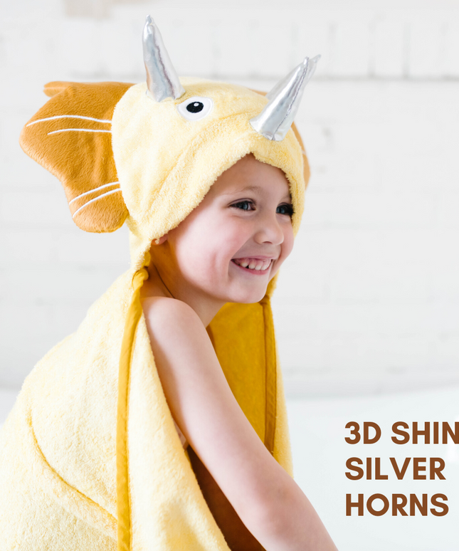 Toddler Hooded Towel Yellow Dinosaur