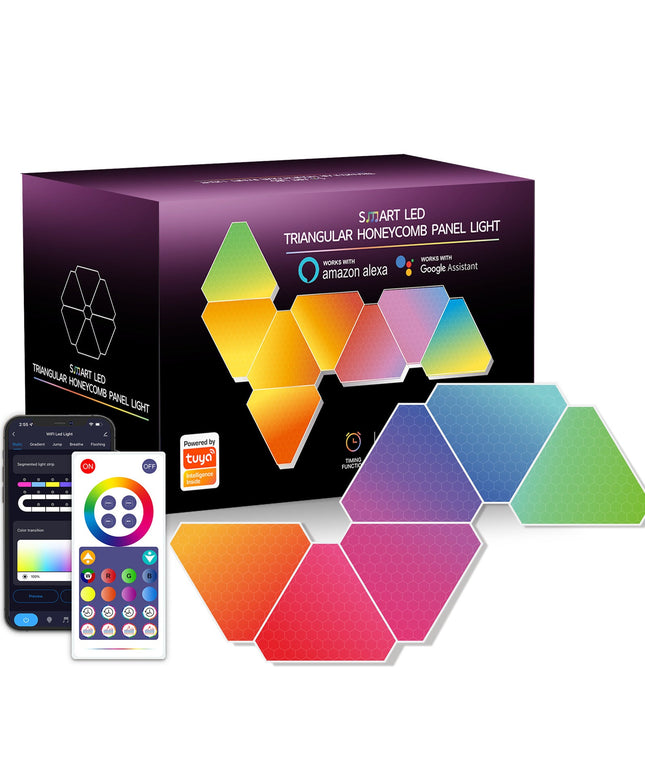 10-Pack Modular Triangle Smart Wall Light