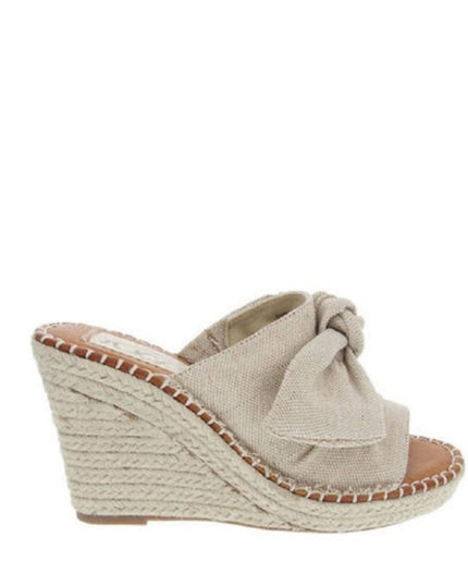 Womens Sandals - High Heel Slip-on Wedge Shoes (size 7.5)