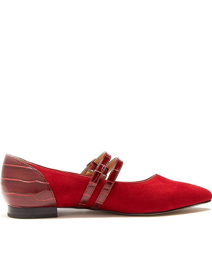 Womens Sahara Red Flat Shoes (size 6.5)