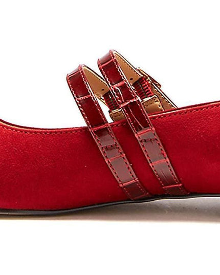 Womens Sahara Red Flat Shoes (size 6.5)
