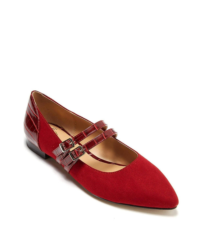 Womens Sahara Red Flat Shoes (size 6.5)