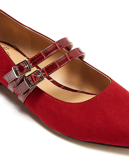 Womens Sahara Red Flat Shoes (size 6.5)